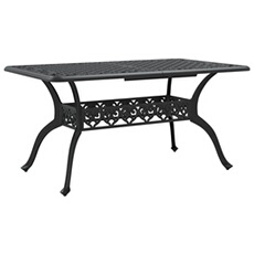 VIDAXL - Table de jardin - Aluminium - 150x90x72 cm - Noir