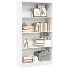 Vidaxl Blanc Bibliothèque 80X24x143 Cm Bois D Ingénierie