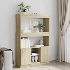 Vidaxl Buffet Haut Chêne Sonoma 92X33x140 Cm Bois D Ingénierie