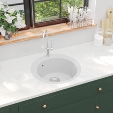 Evier de cuisine Granit Rond Blanc