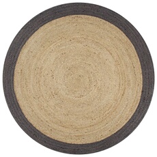vidaXL - Tapis rond en jute - Fait main - Gris - 150 cm