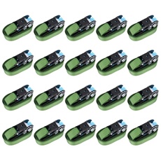 vidaXL - Sangles d'arrimage à cliquet - 800 daN - 6 m - Lot de 20 - Vert