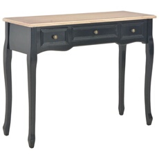 VIDAXL - Table d'appoint - 3 tiroirs - Noir