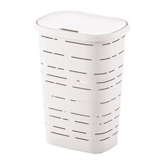 MHOME Coffre a linge - 55 L - Blanc