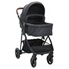 VidaXL Poussette 2-en-1 Landau Pliable Pour Bébé - Tout-Petit - Protection UV - Gris Foncé Et Noir Acier