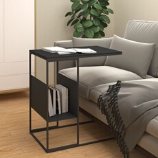 vidaXL - Table d'appoint - Forme en C - Noir - 55x36x59,5 cm