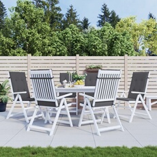 Tuinstoelkussens 6 st hoge rug 120x50x3 cm stof antraciet314104