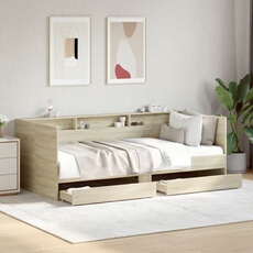 Lit de jour avec tiroirs sans matelas chêne sonoma 90x200 cm