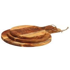 Vidaxl Planche À Découper 3 Pcs Cm Bois D Acacia Massif