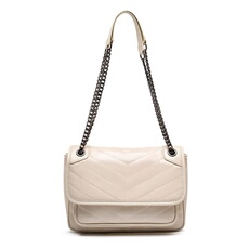 Cuir véritable sac à bandoulière Vintage portefeuille femme sac à main blanc