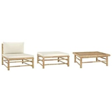Vidaxl Salon De Jardin Modulable Bambou 2 Personnes 3 Pieces