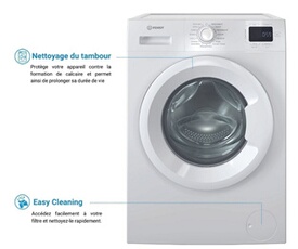 Lave linge hublot INDESIT IM962MYTIMEFR MyTime 9 kg Induction L60cm 1200 trsmin Classe A - vue 2