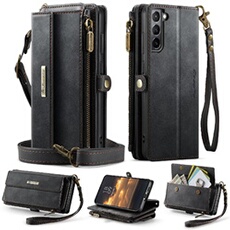 Etui FOXDOCK pour Samsung Galaxy S21 RFID Bloquer un portefeuille multifonction couvercle en cuir vintage avec des emplacements de carte et une