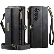 Etui FOXDOCK pour Samsung Galaxy S23 RFID Bloquer un portefeuille multifonction couvercle en cuir vintage avec des emplacements de carte et une