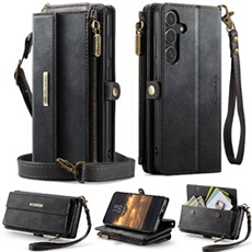 Etui FOXDOCK pour Samsung Galaxy S25 Plus RFID Bloquer un portefeuille multifonction couvercle en cuir vintage avec des emplacements de carte et une