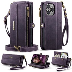 Etui FOXDOCK pour iPhone 13 Pro Max RFID Bloquer un portefeuille multifonction couvercle en cuir vintage avec des emplacements de carte et une