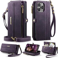 Etui FOXDOCK pour iPhone 15 Pro RFID Bloquer un portefeuille multifonction couvercle en cuir vintage avec des emplacements de carte et une