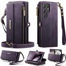 Etui FOXDOCK pour Samsung Galaxy S25 Ultra RFID Bloquer un portefeuille multifonction couvercle en cuir vintage avec des emplacements de carte et une