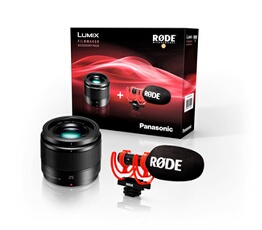 Kit accessoires pour Lumix Micro 43 : Objectif à focale fixe Lumix 25 mm F1.7 + Micro Vidéomicro 2 et - vue 2