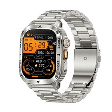 Montre connectée GENERIQUE Montre connectée AK80 - Appels Bluetooth - Mesure fréquence cardiaque, tension artérielle, SpO2 - Multifonction - Extérieur - Argenté 03