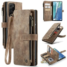 Etui pour Samsung Galaxy Note 20 Ultra Multifonctionnement du portefeuille de portefeuille à fermeture éclair Case de téléphone avec 10 emplacements