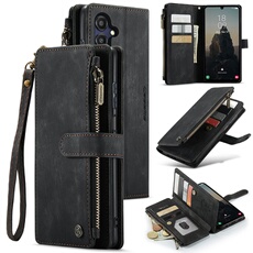 Etui pour Samsung Galaxy A25 5G Multifonctionnement du portefeuille de portefeuille à fermeture éclair Case de téléphone avec 10 emplacements de