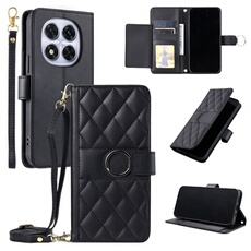 Coque pour Xiaomi Redmi Note 14 Pro 5G étui portefeuille fin en cuir avec anneau magnétique, porte-cartes et longue sangle compatible avec Xiaomi