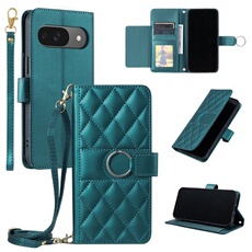 Coque pour Google Pixel 9/9 Pro étui portefeuille fin en cuir avec anneau magnétique, porte-cartes et longue sangle compatible avec Google Pixel 9/9