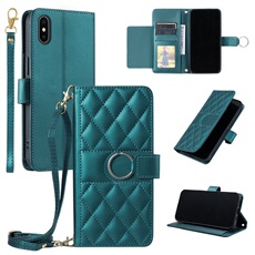 Coque pour iPhone XS MAX étui portefeuille fin en cuir avec anneau magnétique, porte-cartes et longue sangle compatible avec iPhone XS MAX-Vert