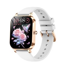 Montre connectée Rumocovo Montre connectée Bluetooth pour femmes, appels, plein écran tactile, étanche, moniteur de fréquence cardiaque - G418