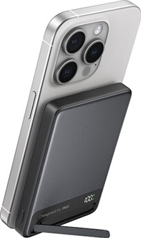 PB MagPro Slim 10k mAh Magnet+2 USB C+cbl USB C Bk