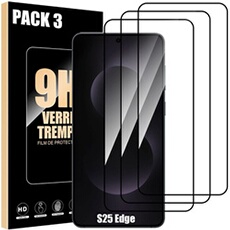3 Verre Trempé Intégral pour Samsung Galaxy S25 Edge - Protection d'écran Antichoc Anti-Rayures 9H -