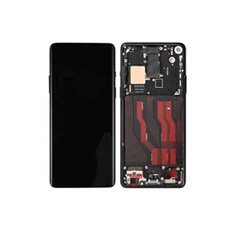 Original Ecran LCD et Vitre Tactile Pulled avec Châssis (PIEC) Noir pour OnePlus 8