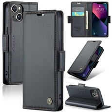Coque pour iPhone 13 Mini étui léger en cuir avec fermeture magnétique et blocage RFID, avec 3 emplacements pour cartes, compatible avec iPhone 13