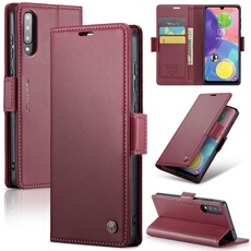 Coque pour Samsung Galaxy A70/A70S étui léger en cuir avec fermeture magnétique et blocage RFID, avec 3 emplacements pour cartes, compatible avec