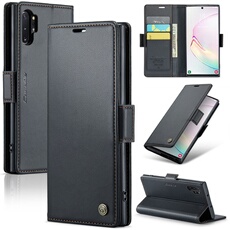 Coque pour Samsung Galaxy Note 10 Plus étui léger en cuir avec fermeture magnétique et blocage RFID, avec 3 emplacements pour cartes, compatible avec