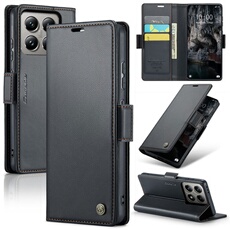 Coque pour Xiaomi 14T Pro étui léger en cuir avec fermeture magnétique et blocage RFID, avec 3 emplacements pour cartes, compatible avec Xiaomi 14T