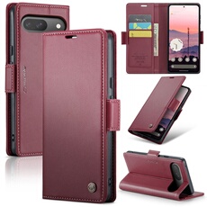 Coque pour Google Pixel 9/9 Pro étui léger en cuir avec fermeture magnétique et blocage RFID, avec 3 emplacements pour cartes, compatible avec Google