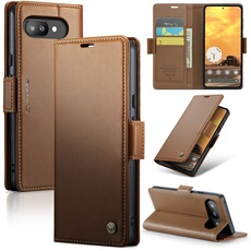Coque pour Google Pixel 9A étui léger en cuir avec fermeture magnétique et blocage RFID, avec 3 emplacements pour cartes, compatible avec Google