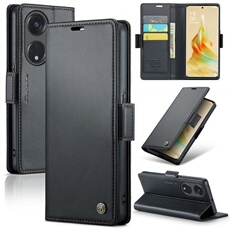 Coque pour OPPO Reno 8T 5G/A1 Pro 5G étui léger en cuir avec fermeture magnétique et blocage RFID, avec 3 emplacements pour cartes, compatible avec