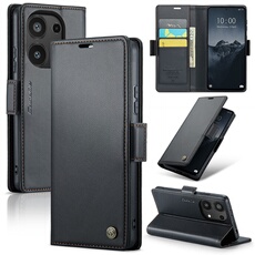 Coque pour Xiaomi Redmi Note 13 Pro 4G étui léger en cuir avec fermeture magnétique et blocage RFID, avec 3 emplacements pour cartes, compatible avec