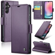 Coque pour Samsung Galaxy A24 4G étui léger en cuir avec fermeture magnétique et blocage RFID, avec 3 emplacements pour cartes, compatible avec