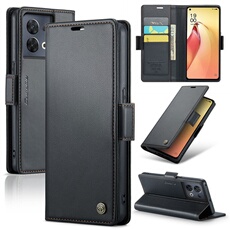 Coque pour OPPO Reno 8 Pro 5G étui léger en cuir avec fermeture magnétique et blocage RFID, avec 3 emplacements pour cartes, compatible avec OPPO