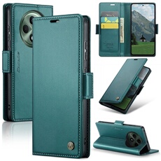 Coque pour OPPO Reno 12F étui léger en cuir avec fermeture magnétique et blocage RFID, avec 3 emplacements pour cartes, compatible avec OPPO Reno