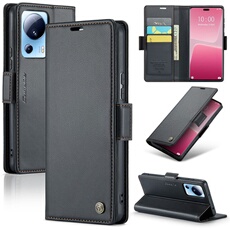 Coque pour Xiaomi 13 Lite étui léger en cuir avec fermeture magnétique et blocage RFID, avec 3 emplacements pour cartes, compatible avec Xiaomi 13