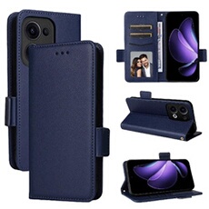 Coque pour OPPO Reno 13 5G étui à rabat magnétique en TPU souple antichoc avec porte-cartes, compatible avec OPPO Reno 13 5G-Bleu