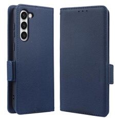 Coque pour Samsung Galaxy S23 étui à rabat magnétique en TPU souple antichoc avec porte-cartes, compatible avec Samsung Galaxy S23-Bleu