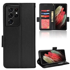 Coque pour Samsung Galaxy S21 Ultra étui à rabat magnétique en TPU souple antichoc avec porte-cartes, compatible avec Samsung Galaxy S21 Ultra-Noir