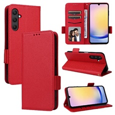 Coque pour Samsung Galaxy A25 5G étui à rabat magnétique en TPU souple antichoc avec porte-cartes, compatible avec Samsung Galaxy A25 5G-Rouge