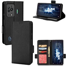Coque pour Xiaomi Black Shark 5 étui à rabat magnétique en TPU souple antichoc avec porte-cartes, compatible avec Xiaomi Black Shark 5-Noir